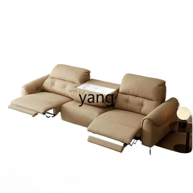 LLMM simple zero wall multi-functional sofa first layer cowhide living room straight row