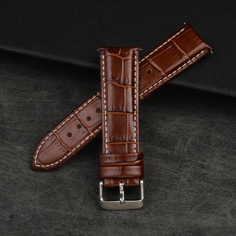 Genuine Leather Watch Band Pin Buckle 12/13/14/15/16/17/18/19/20/21/22/23/24mm for OMEGA IWC  MIDO FIYTA CASIO CITIZEN Watchband