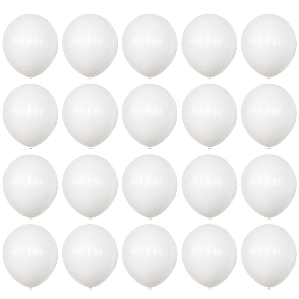 100 Pcs Round White Balloon Bundle Balloons Wedding Matte Halloween 12 Inch Emulsion Birthday Arch Elegant