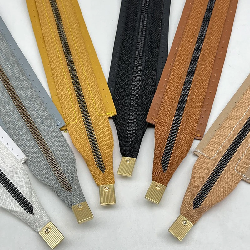 30cm Metal Zipper PU Leather Zipper For Sewing Handbag Craft Sewing DIY Zipper For Woven All-match Bag Hardware Accessory