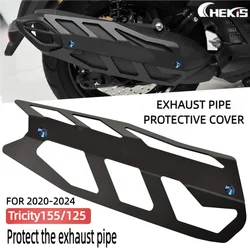 Chekis Is Suitable for 2020-2024 Yamaha Motorcycle Lubity155 Tricity125 Modification Accessories Exhaust Pipe Protective Cover Exhaust Pipe Protective Shell Aluminum Alloy Protective Outer Cover