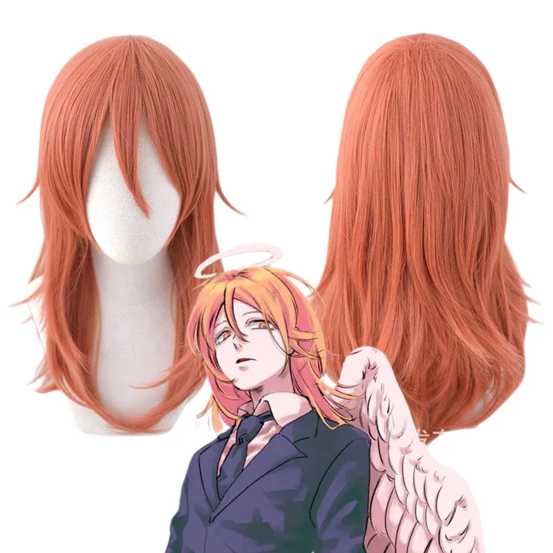 Angel Devil Chainsaw Man Cosplay Wig Christmas Dark Orange Color Long Wig Cosplay Anime Heat Resistant Synthetic