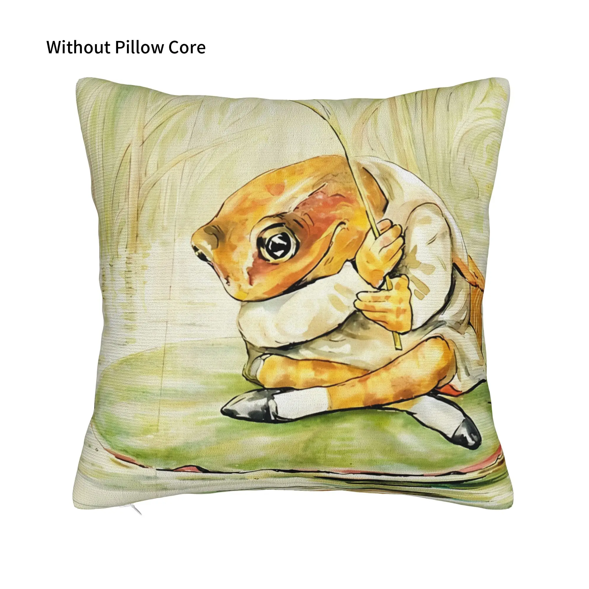 Jeremy Fisher Beatrix Potter Winter Holiday Farmhouse Home Deco Fisherman Pillow Cover Soft Durable