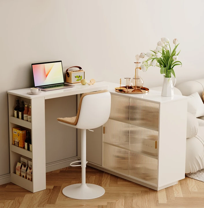 

Шкаф-перегородка для гостиной в кремовом стиле, встроенный домашний небольшой шкаф, расширяемый передвижной барный шкаф на стену