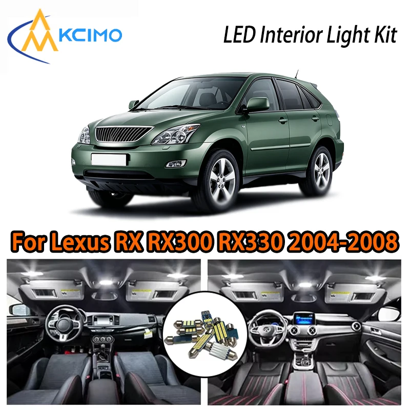 

Светодиодные внутренние светильники для Lexus RX RX300 RX330 RX350 RX400h 2004-2008, суперяркие, двухцветные, легко устанавливаемые, атмосферная подсветка салона автомобиля