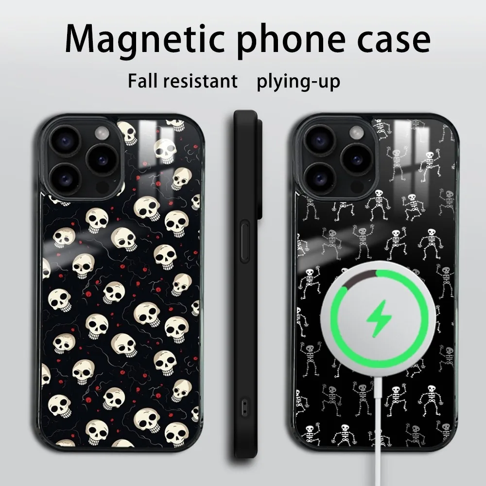 

My favorite little skull Phone Case For iPhone 16 15 14 13 12 11 PRO MAX PLUS Mini Magnetic wireless mirror phone case
