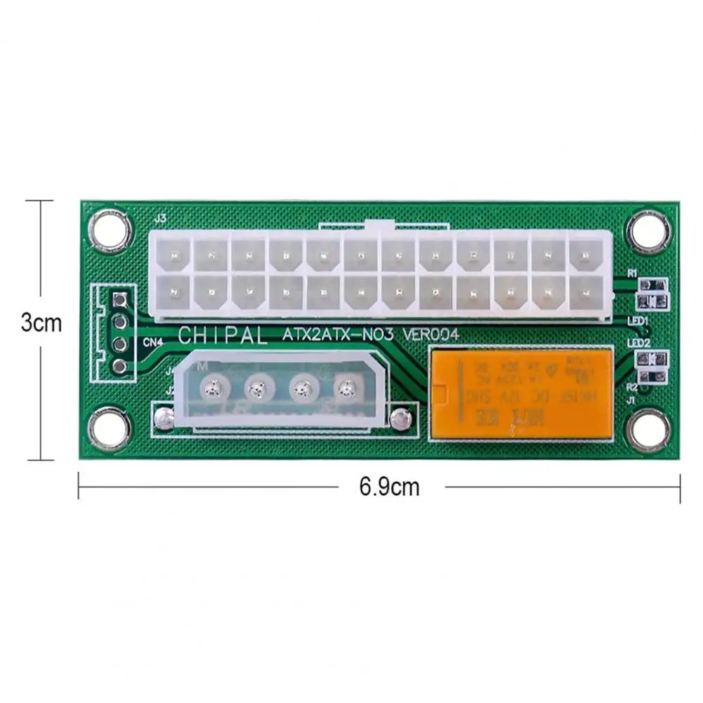 Power Detection 4p Cord Adapter Card for Dual Power Supplies Sata Power Supply Adapter 24pin to 4pin Connector Multiple for Btc