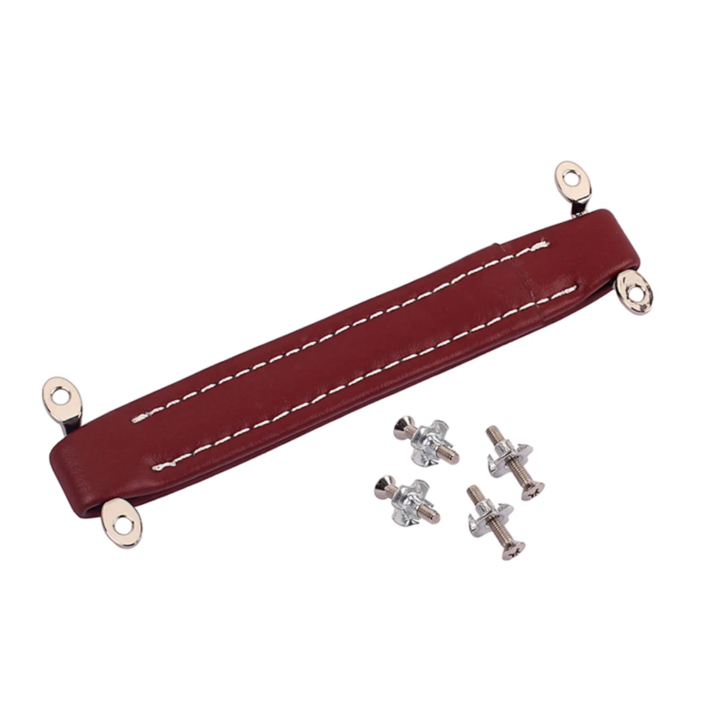 

Vintage Style Guitar Amplifier Amp Handle Strap Dark Red Durable Pu Reinforced Metal Bars Lightweight Fit For Audio