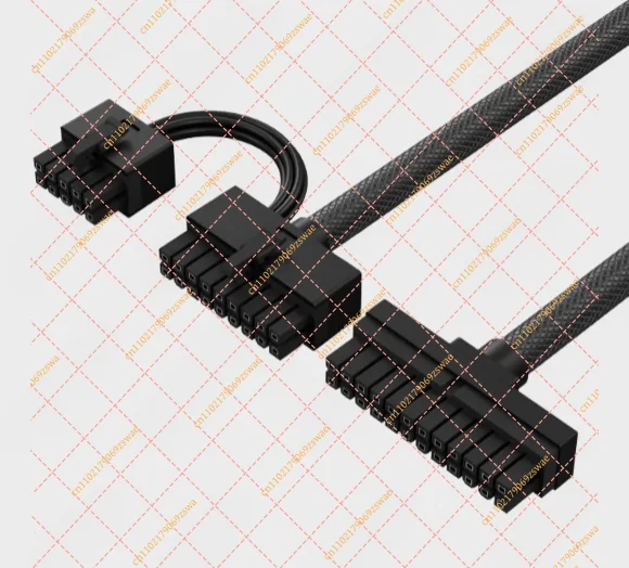Full Modular PSU Extension Cable 24-Pin ATX Motherboard Super Soft Embossed Power Cord
