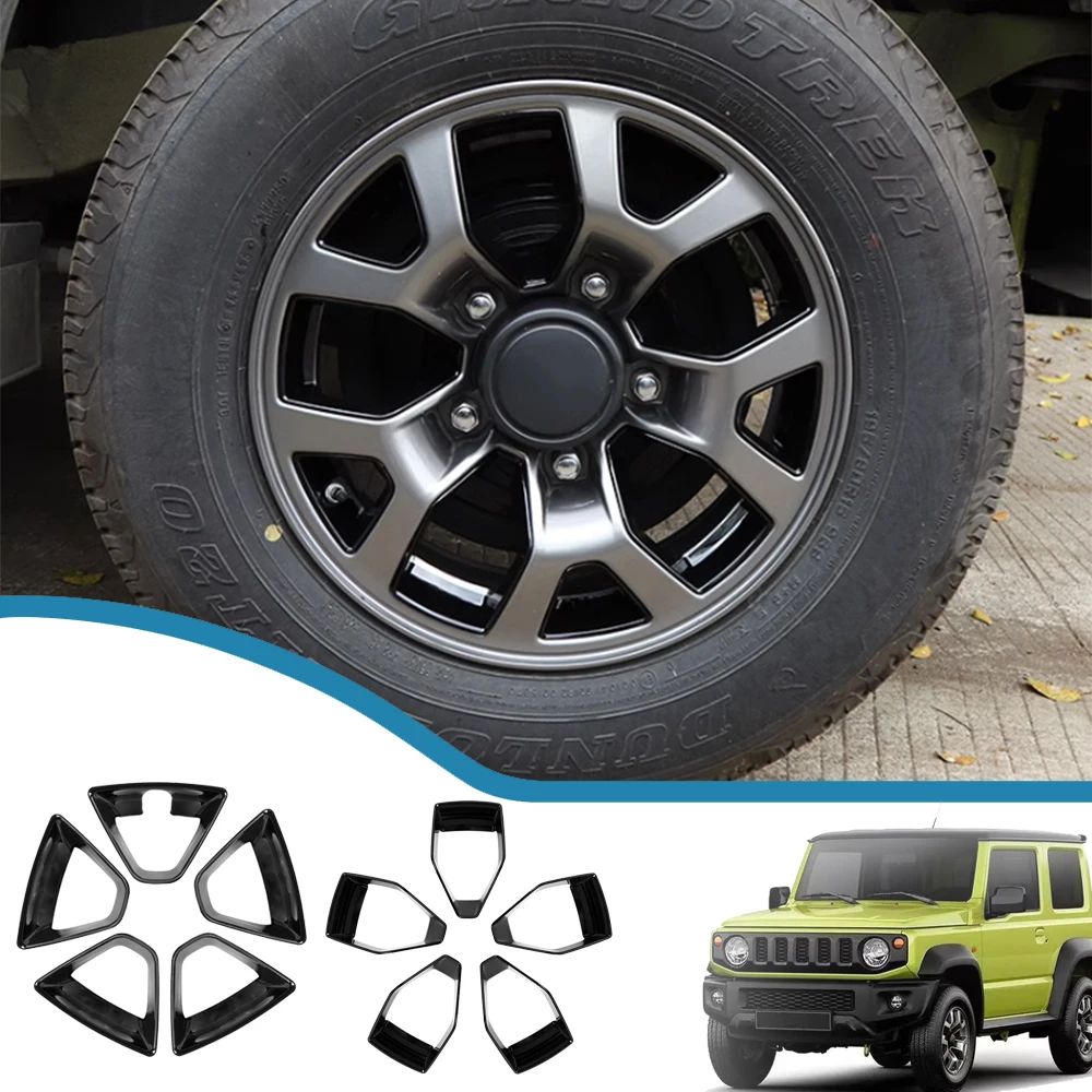 Car Wheel Hub Tire Rim Decoration Cover Frame Trim Stickers for Suzuki Jimny JB64 JB74 2019-2023 Exterior Styling Accessories