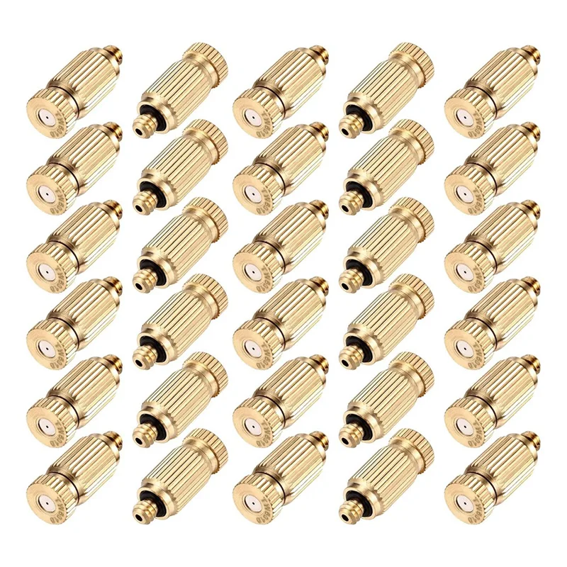 

【Off-Shelf】Brass Misting Nozzle Outdoor Anti Drip Sprays Head 10 Pieces 0.02 Inch/0.5Mm Orifice High Pressure