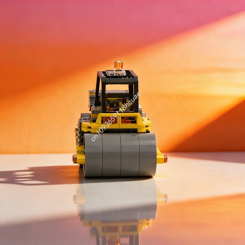 

142pcs MOC City Construction Double Drum Roller Model Building Blocks Toys Architecture DIY Creative Christmas Gift Education