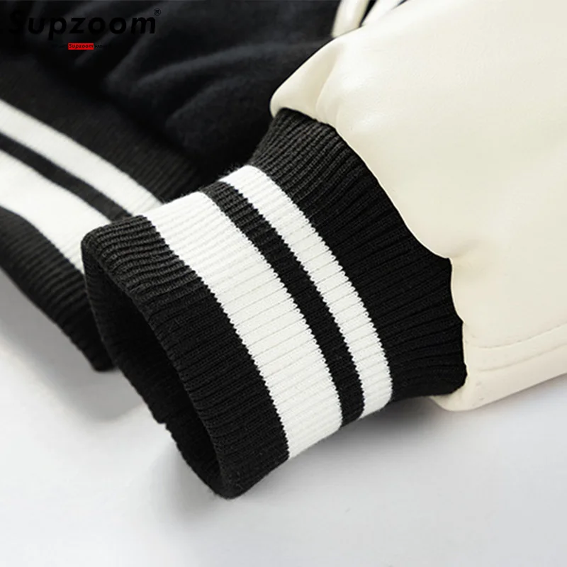 Supzoom وصول جديد الضلع كم أعلى أزياء واحدة الصدر عارضة فضفاض سترة معطف منفذها البيسبول سترة #4