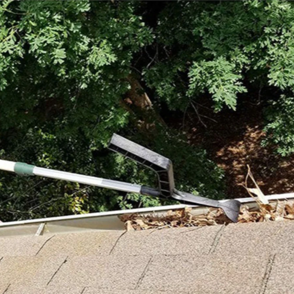 地面から使える調節可能な雨どい掃除ツール、雨どい掃除機、落ち葉や枝、ゴミをきれいに掃除します