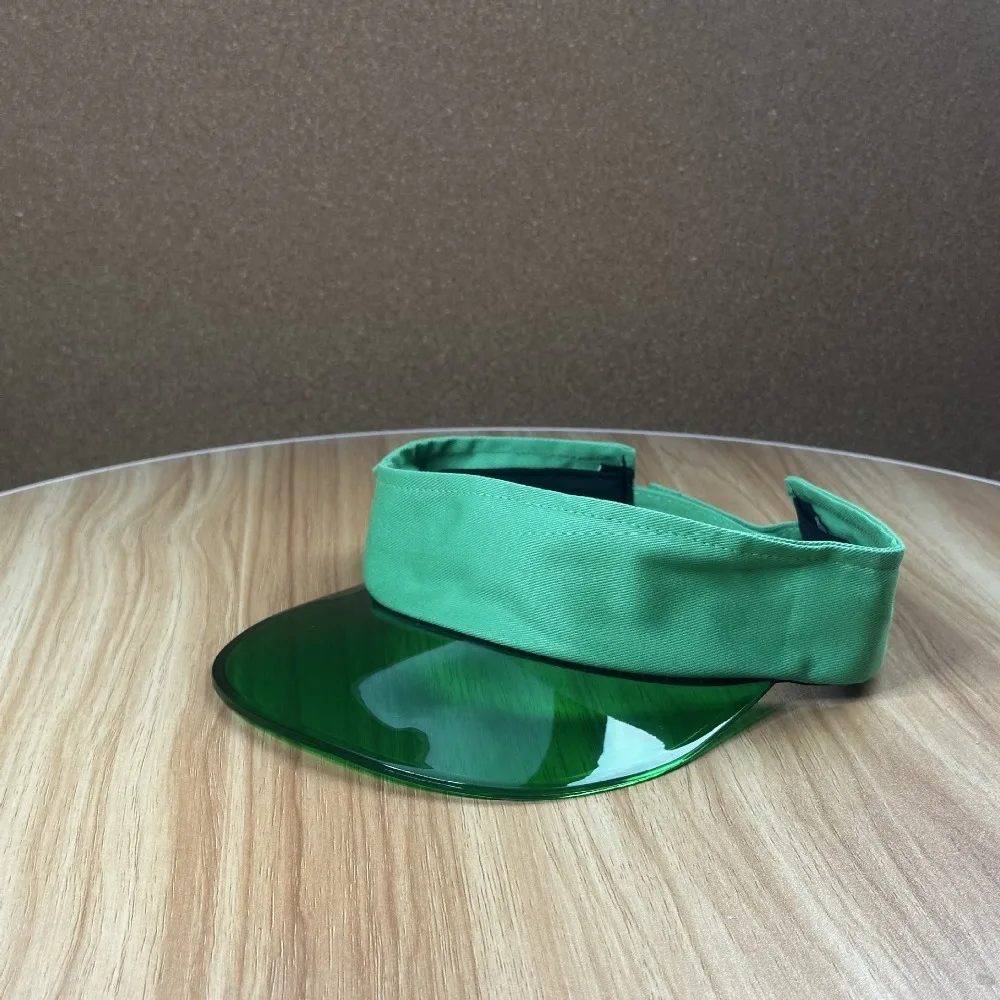 

Sports UV Protection Leopard Print Visor Cap Solid Color Sunscreen Transparent Hollow Hat Adjustable Cool Sun Hat Outdoor