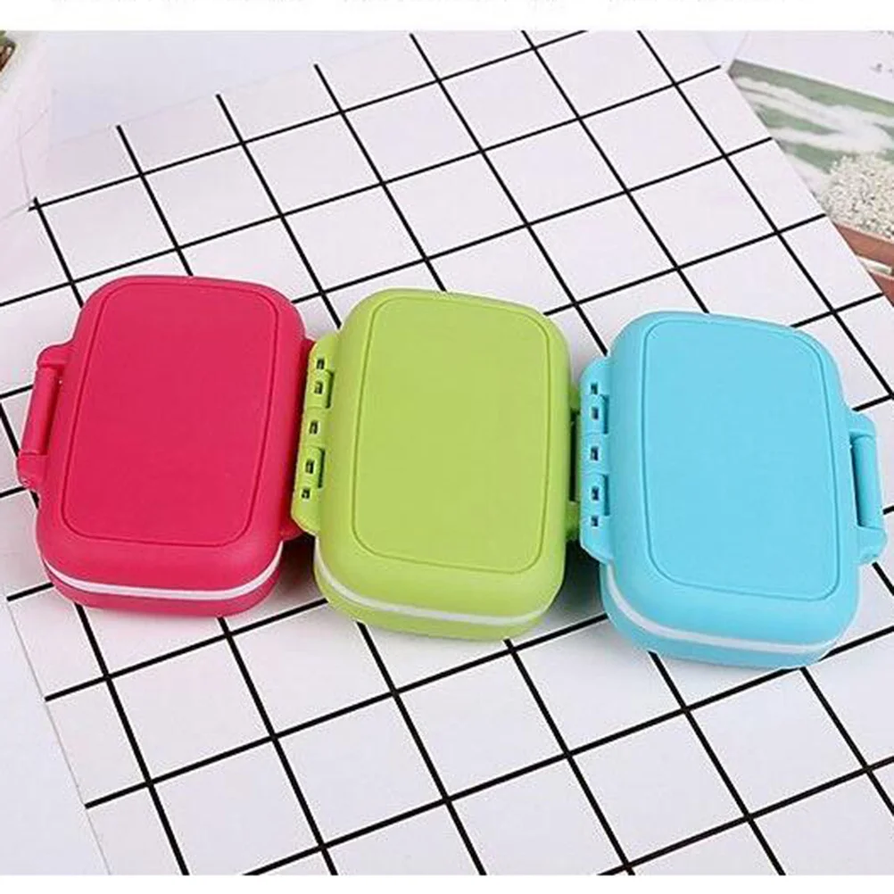 

1 шт., мини-коробка для таблеток, портативный футляр для хранения лекарств, синий пластиковый органайзер, компактный дорожный контейнер, легкий ежедневный контейнер