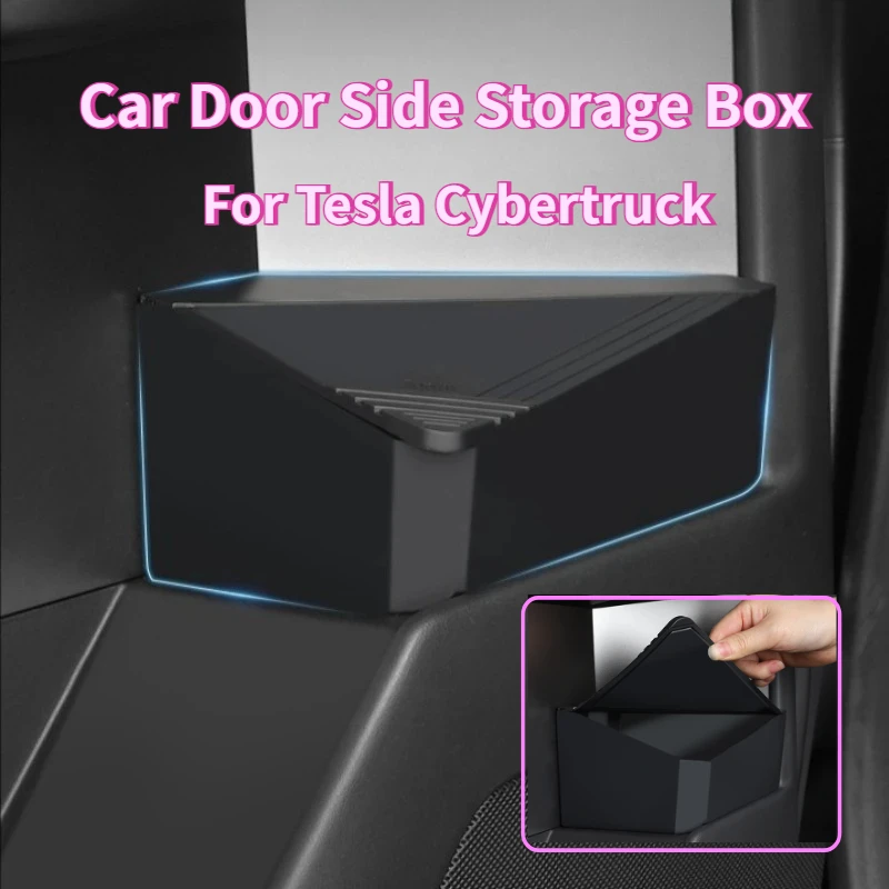 

Car Door Side Storage Box for Tesla Cybertruck 2024 2025 Silicone Storage Privacy Box for Cyber Pickup Truck Tidying Accessories