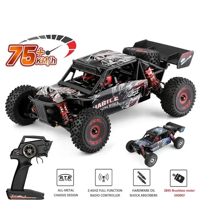 1/12 124016 124018 RC Car 75km/h High Speed Remote Control Truck 4WD Off-Road Drift Climbing Racing Cars Toys for Boys