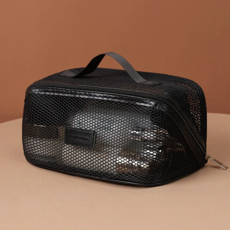 Women's cosmetic cases New Mesh Large Capacity Portable Storage Bags Handheld Multi functional Partition Travel Business Washbag