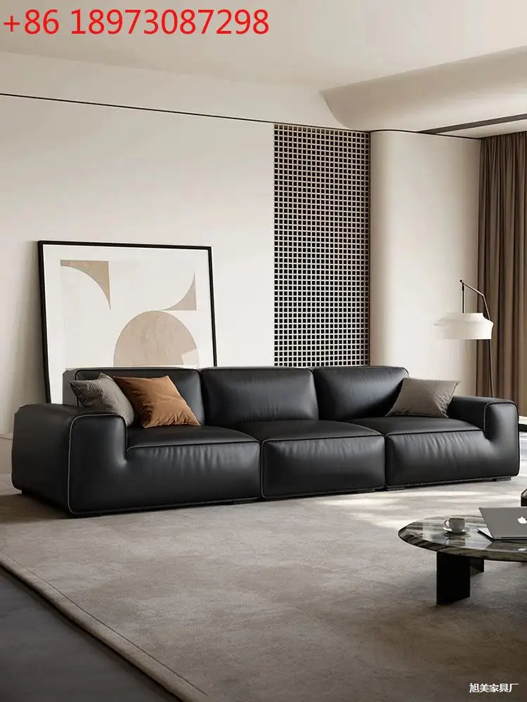 

Кожаный диван для гостиной, блок тофу, прямой ряд, ткань, современный, простой и популярный