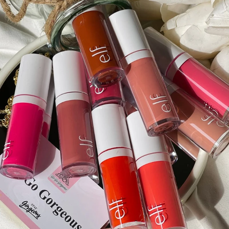 Hot Elf Pinky Promise Liquid Blush Cream Long Lasting Moisturizing Easy To Color Makeup 2Pcs Duo Set Mint-Chocolate Lip Gloss