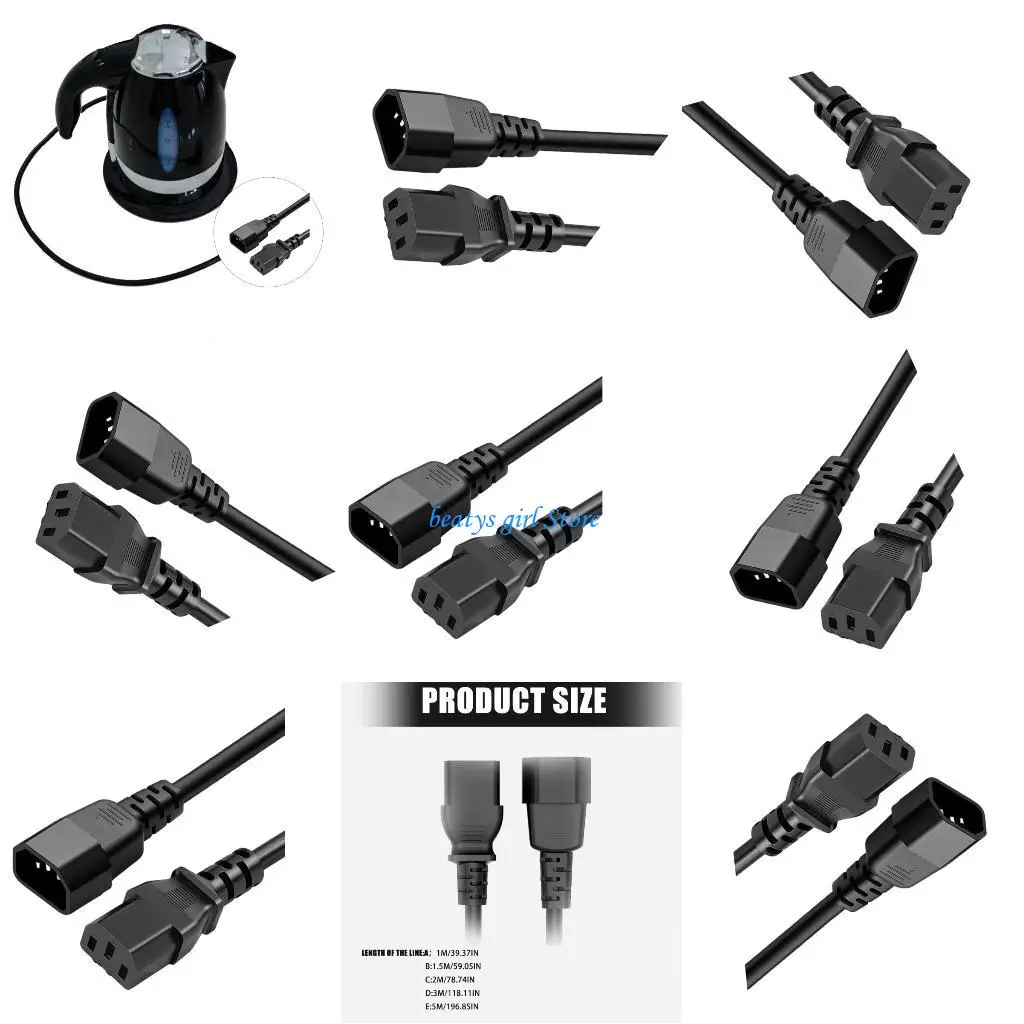 

C7AB 18AWG C13 C14 Extension Cord with Safety Certification for Office Industrial Use