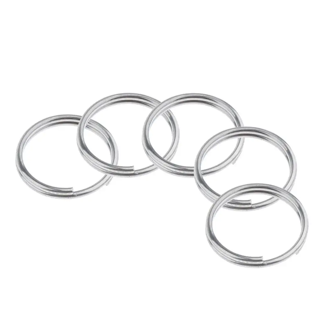 5pcs Titanium Keychain Split Ring Keyring Holder Hanging Loop