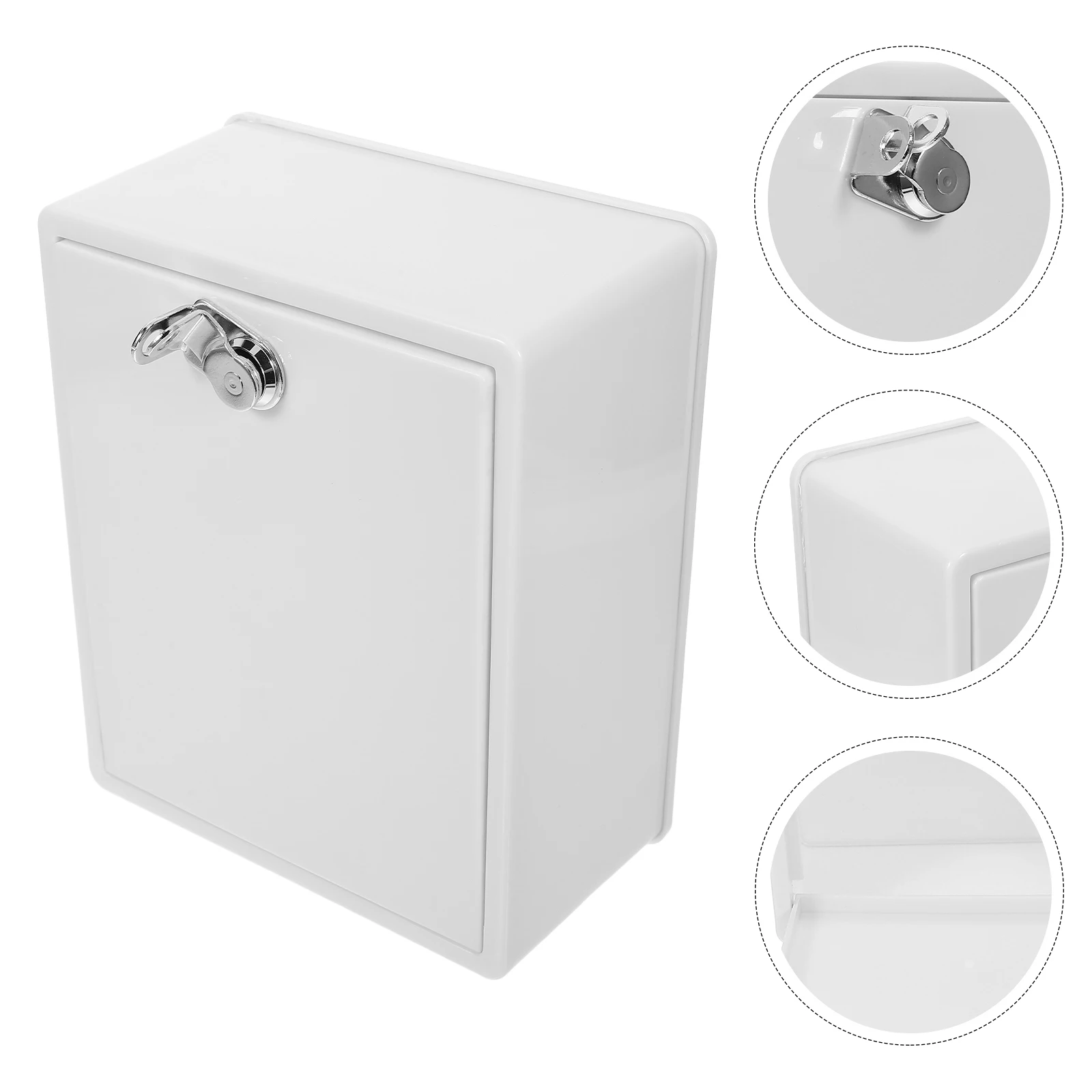 

Small Milk Delivery Box Wall Mount Outdoor Mailbox Porch Lockable Letter Cabinet Secure Storage White Garden Use