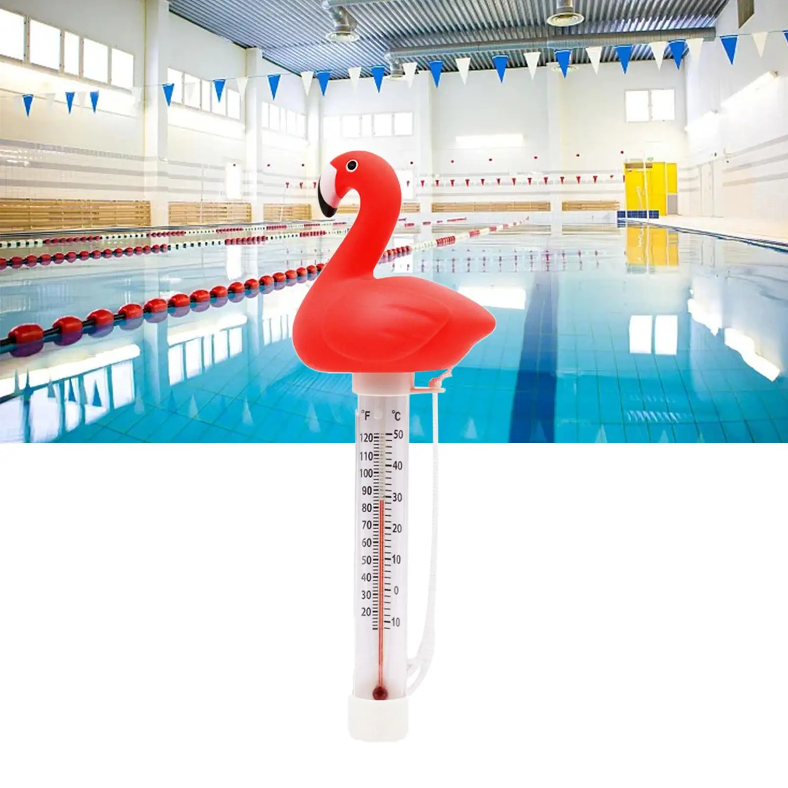 Floating Pool Thermometer Easy to Read Portable Flamingo Gauge for Water Temperature Ice Bath Fishing Pond Baby Bath Aquariums