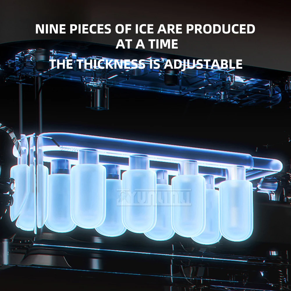 ماكينة صنع الثلج المنزلية الأوتوماتيكية بسعة 12 كجم/24 ساعة 220 فولت/110 فولت ماكينة صنع الثلج التجارية للاستخدام المنزلي