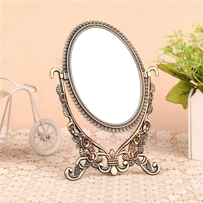 Nordic Decorative Mirrors Princess Gothic Oval Small Table Mirror Hand Makeup Dekoracyjne Lustra Ayna Decoration