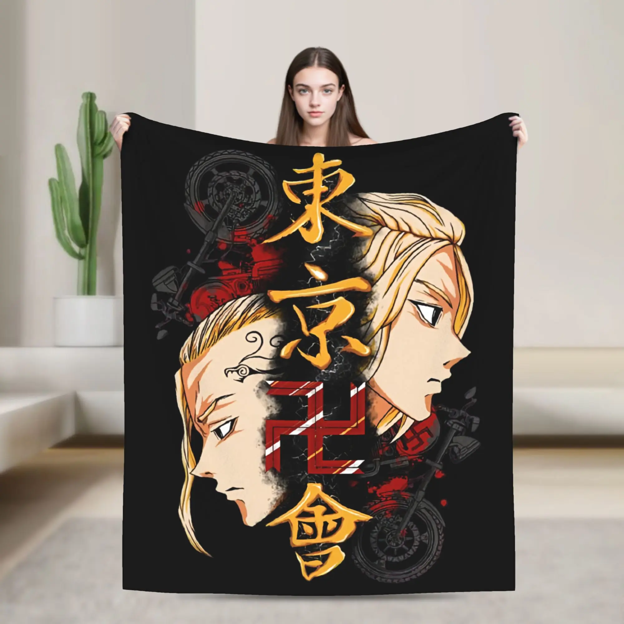 Tokyo Revengers Anime Fleece Blanket Mikey Draken Creative Throw Blankets for Home 200x150cm Bedspreads