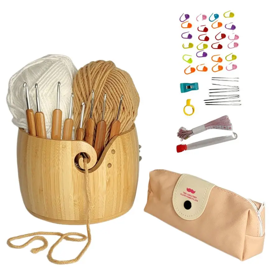 

Миска для вязания крючком Миски для пряжи для вязания крючком Большие подарки для вязания крючком Миска для вязания Подарочный набор Рождественский держатель крючка 7,5x5 f