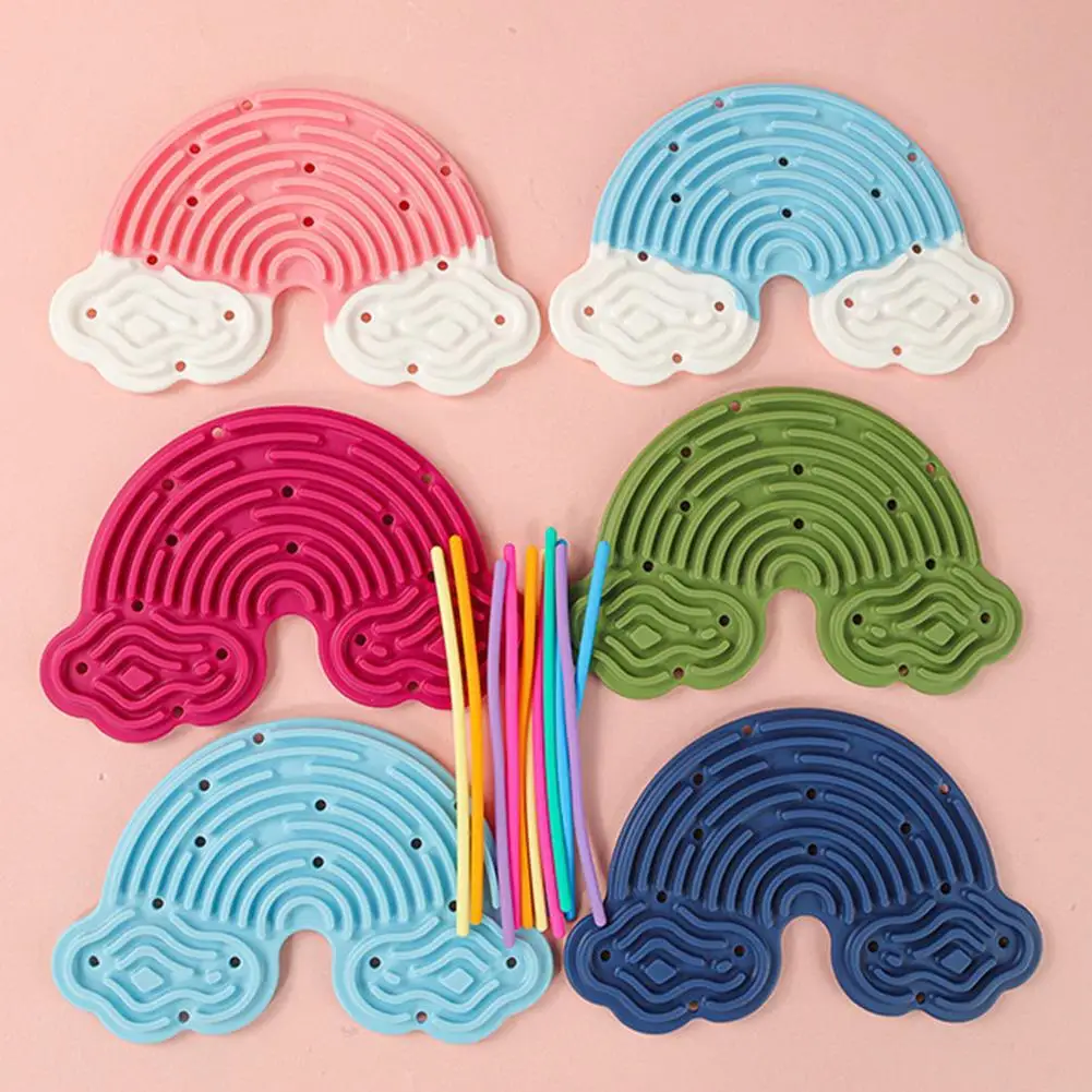 

Креативная силиконовая сенсорная доска с радужными облаками, цветная обучающая игрушка, двухсторонняя занятая доска, мелкая моторика, веселая игра