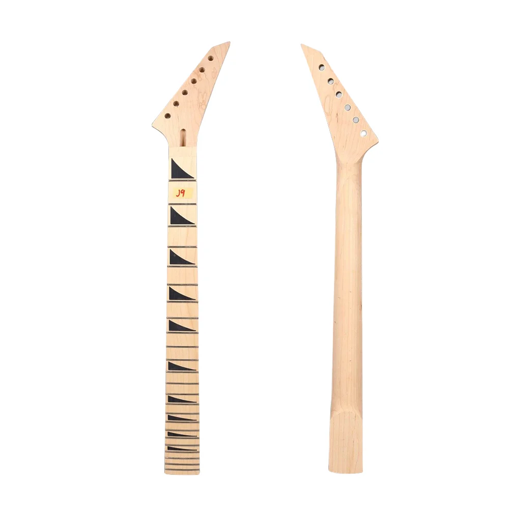 Guitar Neck 24 Fret 25.5 Inch New Maple Fretboard Bolt On Heel Unfinished Replacement Neck Truss Rod Electric Guitar Parts