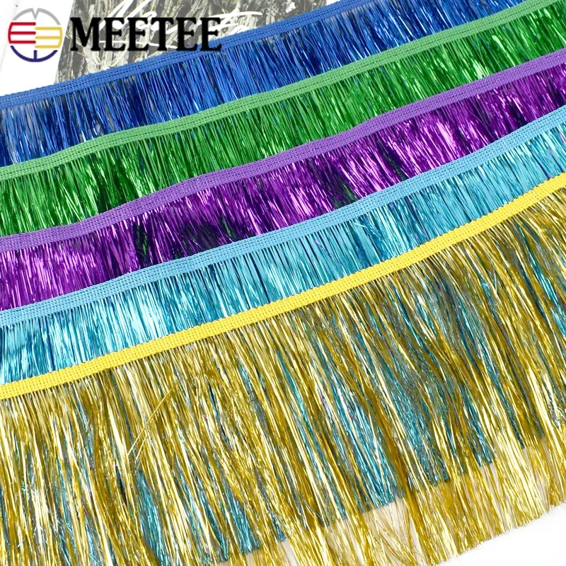 10/15/20cm Gold Metallic Thread Tassel Sequin Tassels Fringe Latin Dress Lace Trims Clothes Decoration Ribbon DIY Accessories view 6
