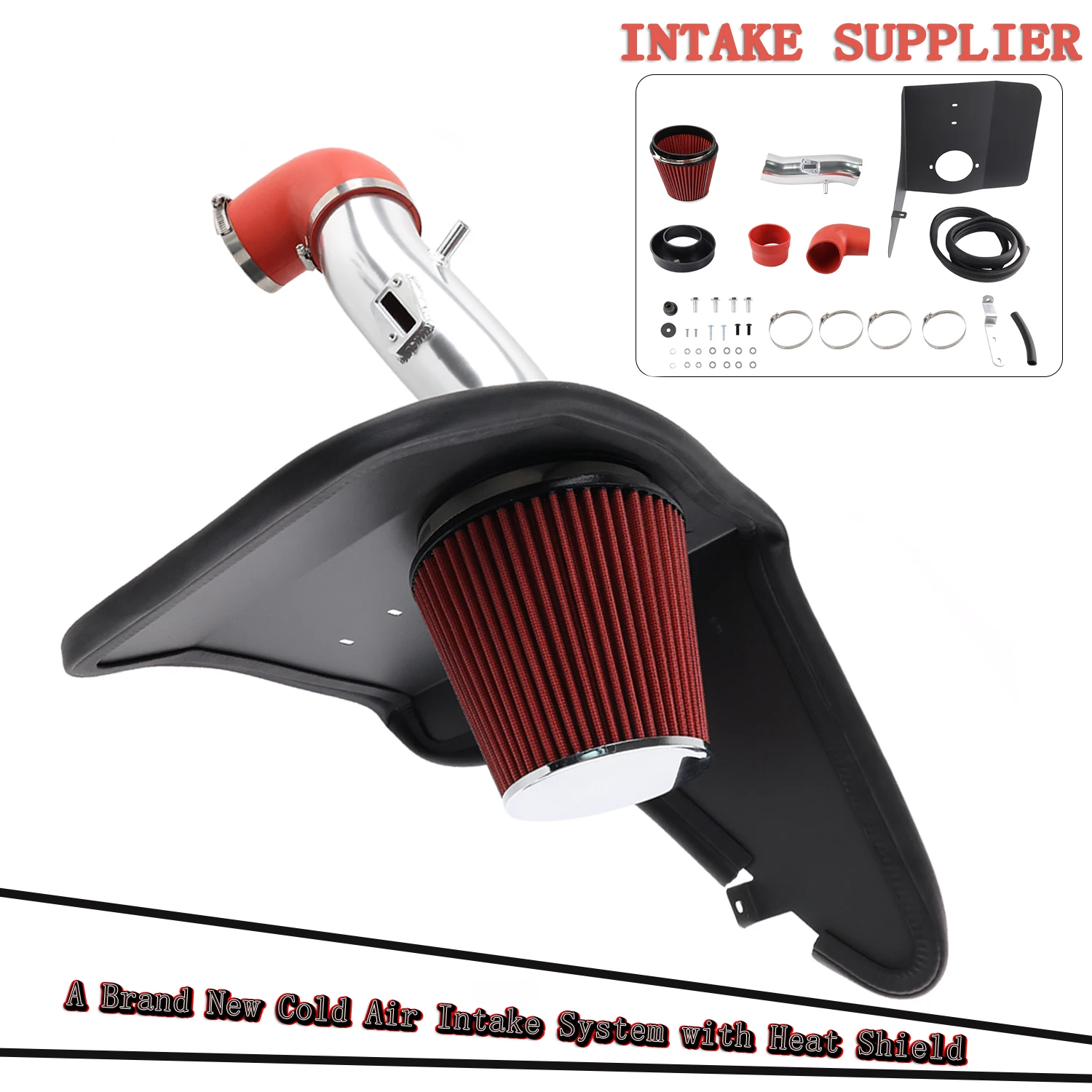 performance For 12-15 Camaro 3.6L V6 Heat Shield Cold Air Intake Induction Kit + Filter