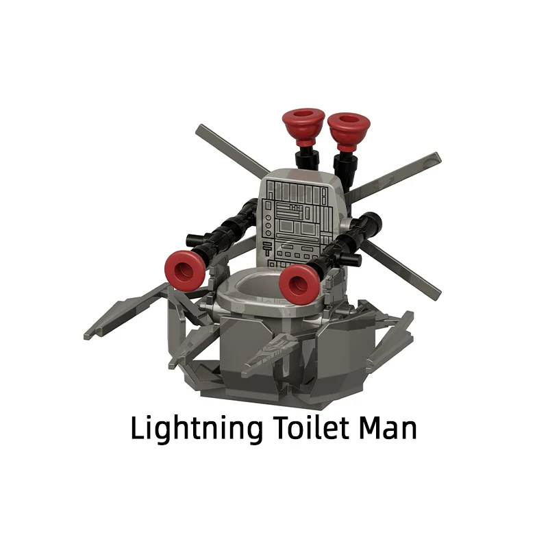 The Skibidi Titan Giant TV Lightning Man Flight Monitor Toilet Model Blocks MOC Bricks Set Gifts Toys For Children KDL826