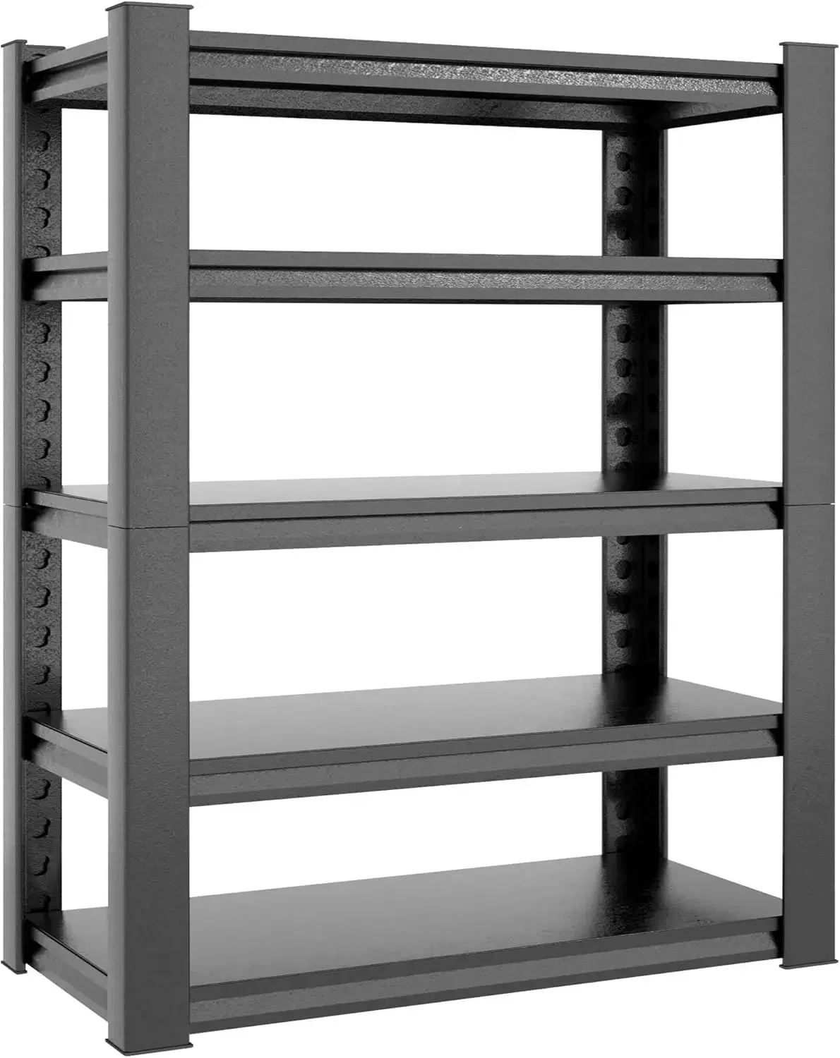 78" H Garagerekken 3000LBS Zware opbergplanken Verstelbare 5-laags metalen planken, magazijn 18" D*47,5" B*78" H, Zwart