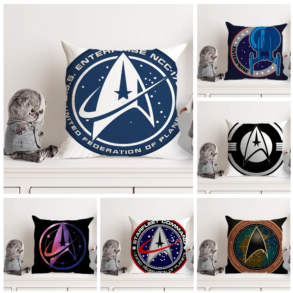 S-Star T-Trek Ship Movie Pillow Case Double Sided Printed Cushion Cover Soft Short Plush Sofa Decorative Home Decoration