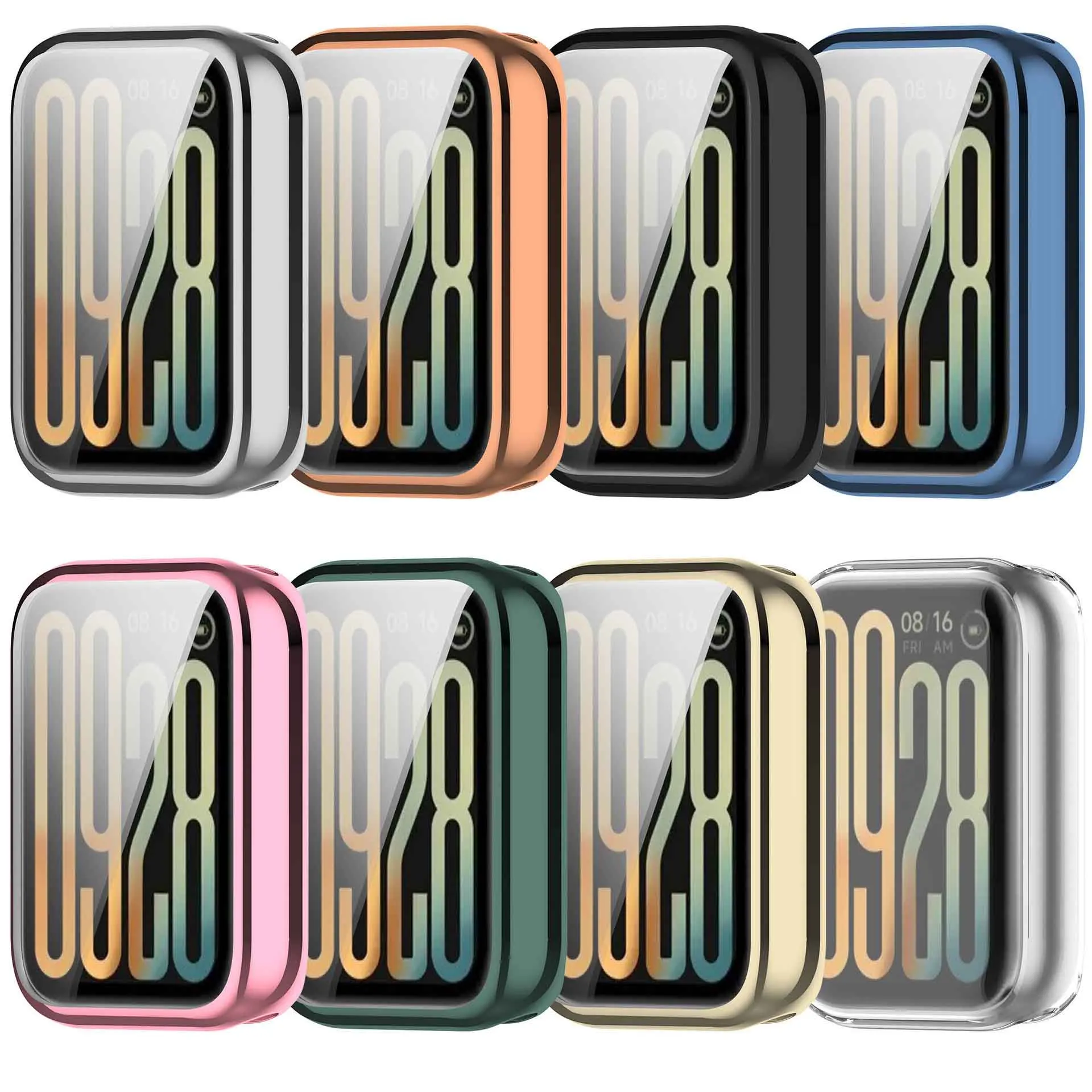 Soft TPU Case for Xiaomi Mi Band 9 Pro Full Cover Screen Protector Case Anti-Scratch Protective Bumper Shell for Mi Band 9Pro