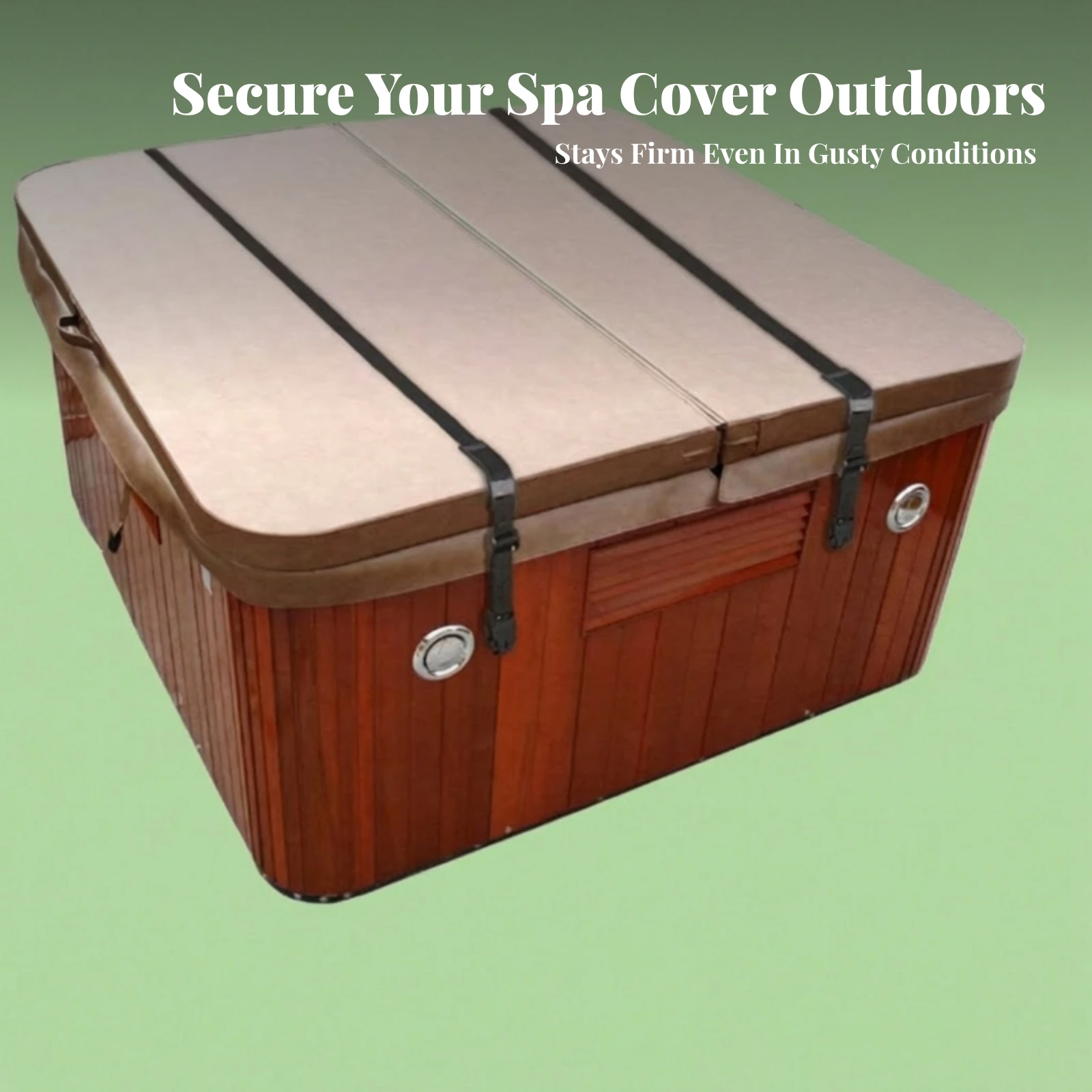 2 Pieces Hot Tub Cover Strap with Mounting Hardware 1 Inch Wide Hot Tub Cover Strap with Locking Latches Outdoor-Ready - view 5