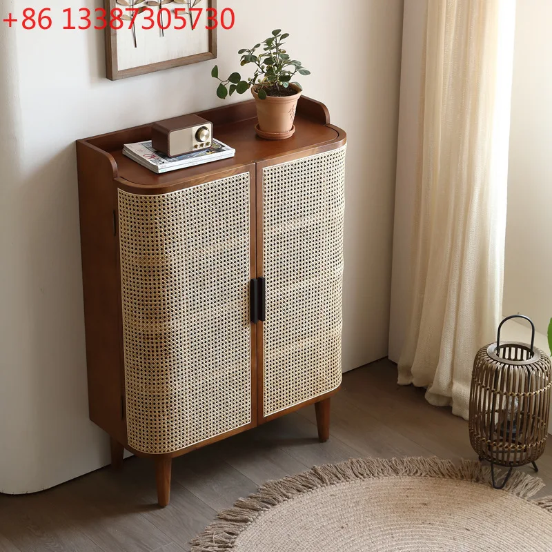 

Nordic solid wood shoe cabinet creative living room home storage shoe rack home door storage