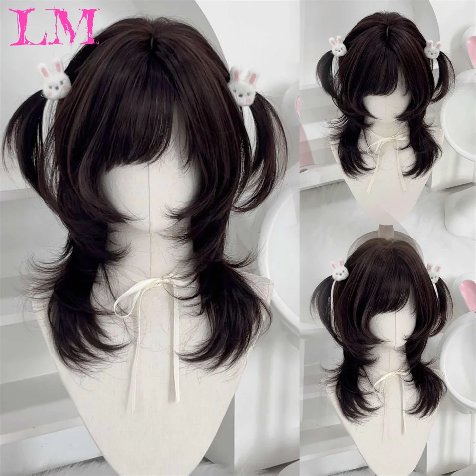 LM Blue Short Bob Body Wave Synthetic Wigs For Women Natur Synthet Blonde Cosplay Synthet Natural Hair Lolita Pelucas парик
