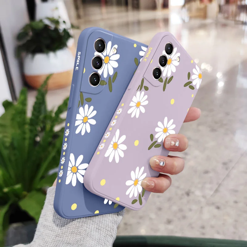 Scattered Daisy Phone Case For Samsung Galaxy S24 S23 S22 S21 S20 Ultra Plus FE S10 S9 S10e Note 20 Ultra10 9 Pro Plus Cover