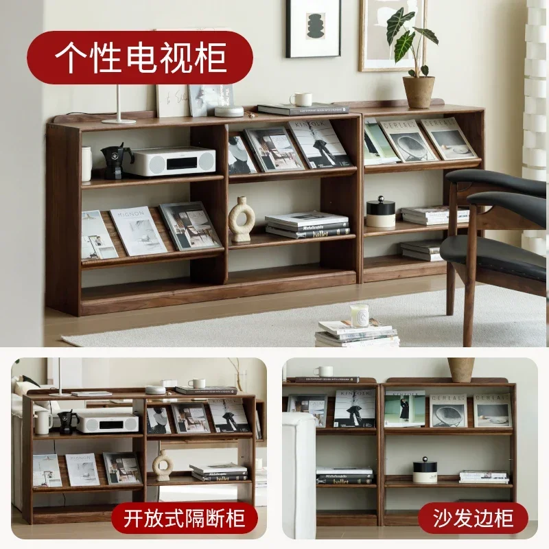 Black walnut bookshelf living room Nordic style furniture