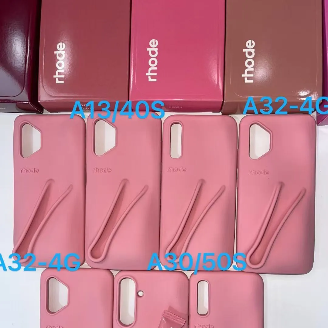 Étui à rouge à lèvres personnalisé RH avec support pour gloss à lèvres Rhode pour Samsung Galaxy S series, coque en silicone avec boîte cadeau.