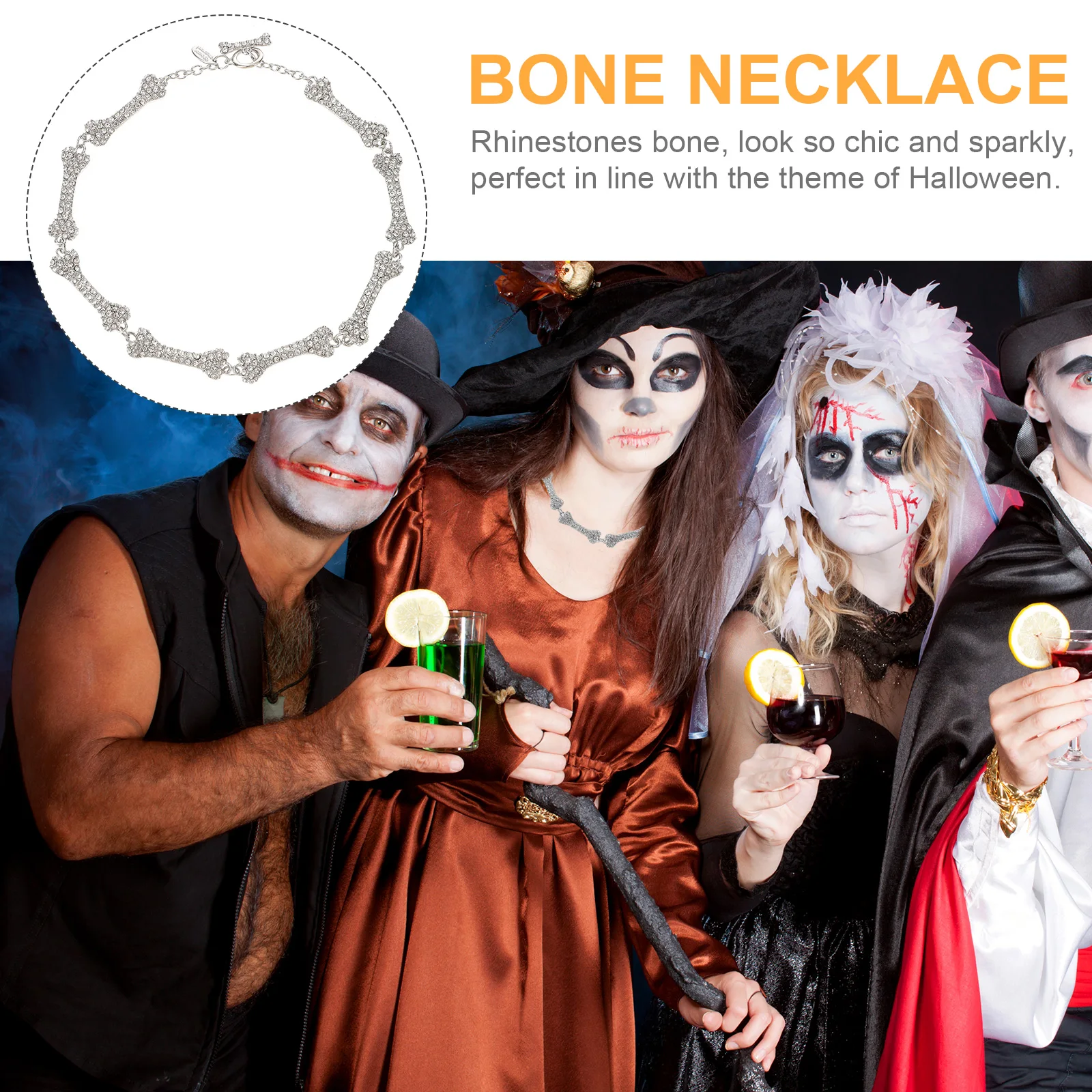 

Bone Shape Clavicle Chain with Rhinestones Copper Necklace Perfect for Holiday Birthday Valentine Gift Idea Bone Necklace