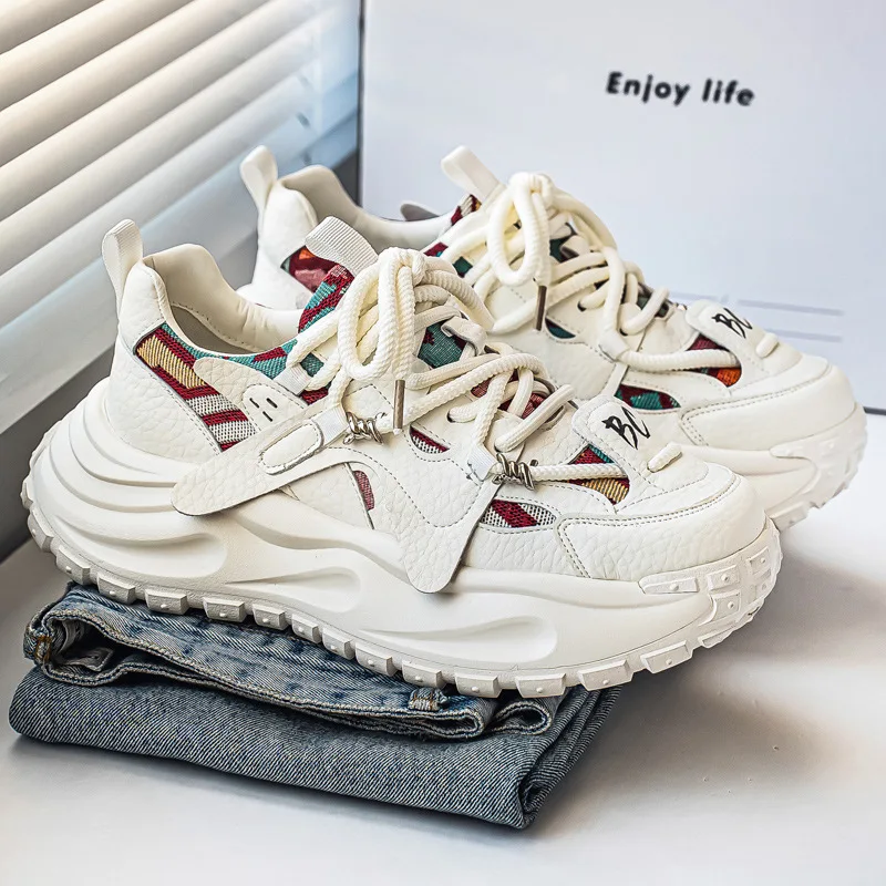 

Men's shoes - 2026 spring new color-matched versatile platform heightening shoes for sports and casual wear