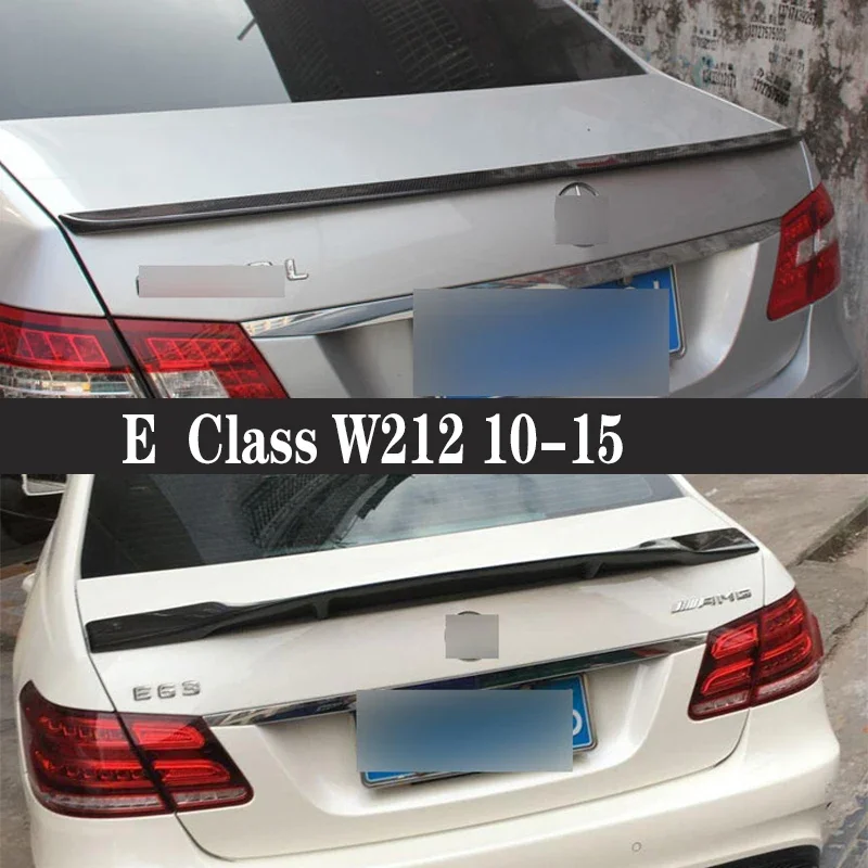 For Mercedes Benz E Class W212 E200 E300 Carbon Fiber Spoiler Shunt Rear Tail fins Duckbill Car Wing Retrofit the rear wing